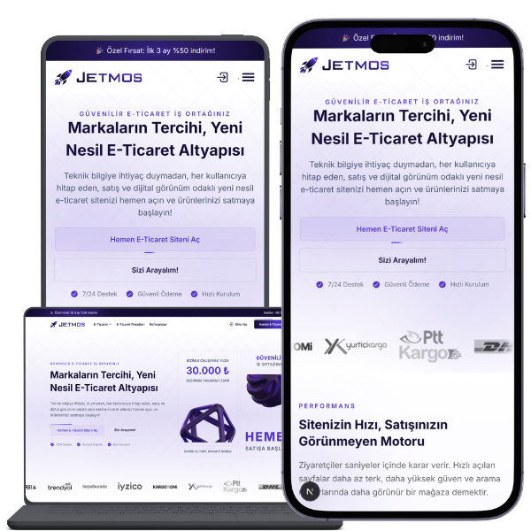 Mobil uyumlu e-ticaret vitrini